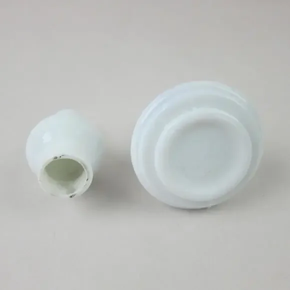 Antique Miniature Oil Lamp White Milk Glass Chimney & Beehive Base 4.5 Tall
